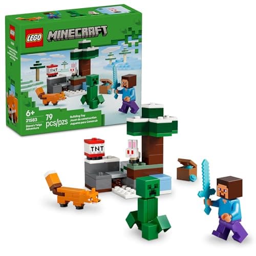 LEGO Minecraft La Aventura de Steve en la Taiga – Producto Coleccionable – Regalo para Niños y