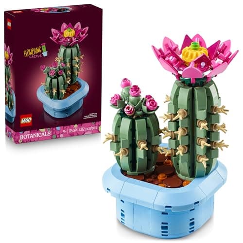 LEGO Botanicals Cactus en Flor – Planta de Interior Decorativa – Set de Construcción para Mayores