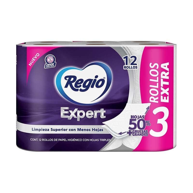Regio Expert Papel Higienico 9 rollos 112 hojas + 3 rollos grátis