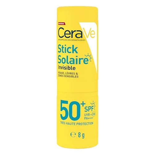 CeraVe Stick Solar Invisible 50FPS alta protección solar para rostro y labios 8g