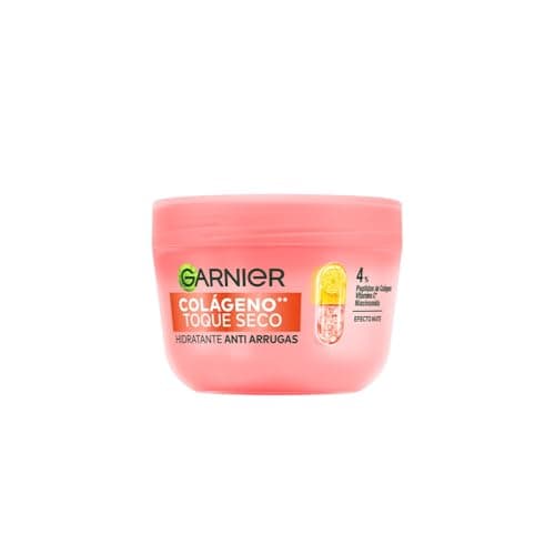 Garnier Hidratante Facial Toque Seco Anti-arrugas con Colágeno, Péptidos, Vitamina C y Niacinamida, Hidrata la piel 8h Efecto Mate, Promueve Firmeza y Reducción de Líneas de Expresión, para Todo Tipo de Piel, 85g,