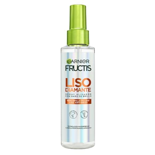 Garnier Fructis Liso Diamante Spray Alisador con Baño de Brillo 150ml, con Complejo de Keratina y Aceite de Argán, 100H Brillo Intenso y Liso Sin Frizz, Protección Térmica