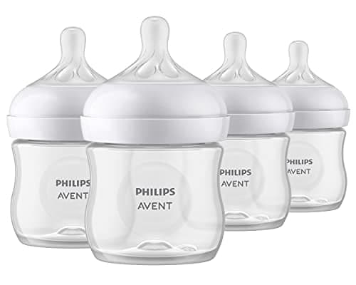 Biberón Natural Philips AVENT con Tetina de Respuesta Natural, Transparente, 4 oz, 1 unidad, SCY900/91 Philips AVENT NA