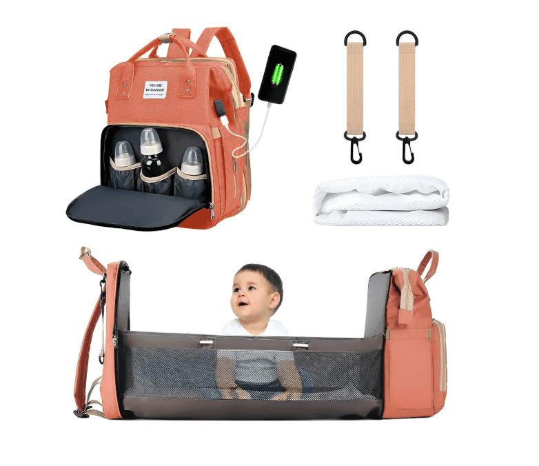 Pañalera Expandible Impermeable Y Cambiador Mochila 3 En 1