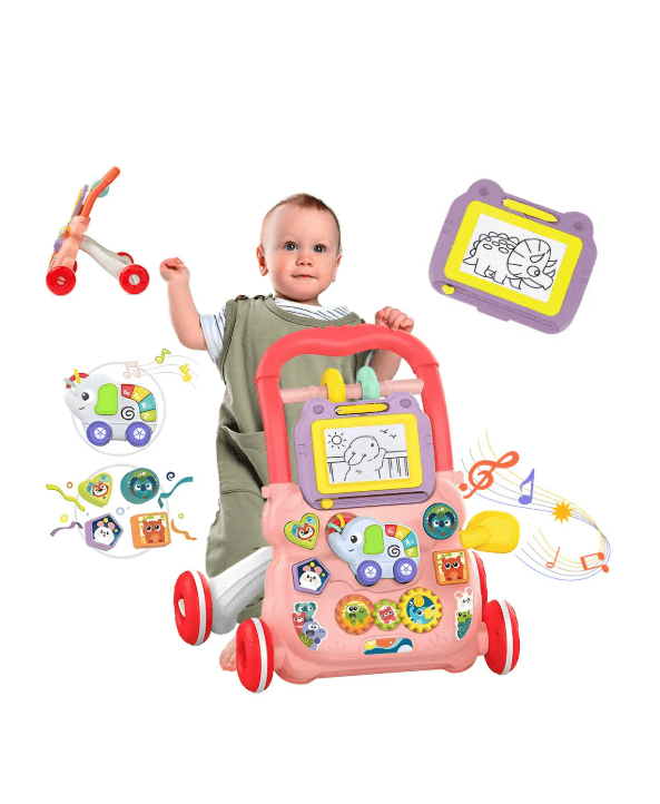 Andadera Musical Para Bebé Jugete Didáctico Color Rosa
