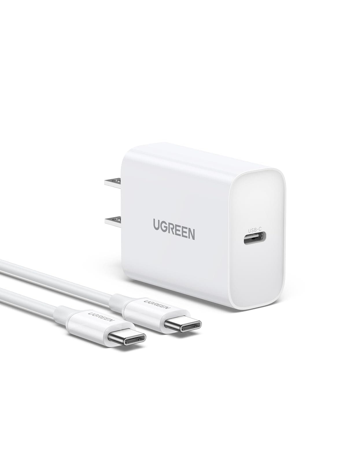 UGREEN 20W PD Cargador USB Tipo C Portátil con 60W 1M Cable
