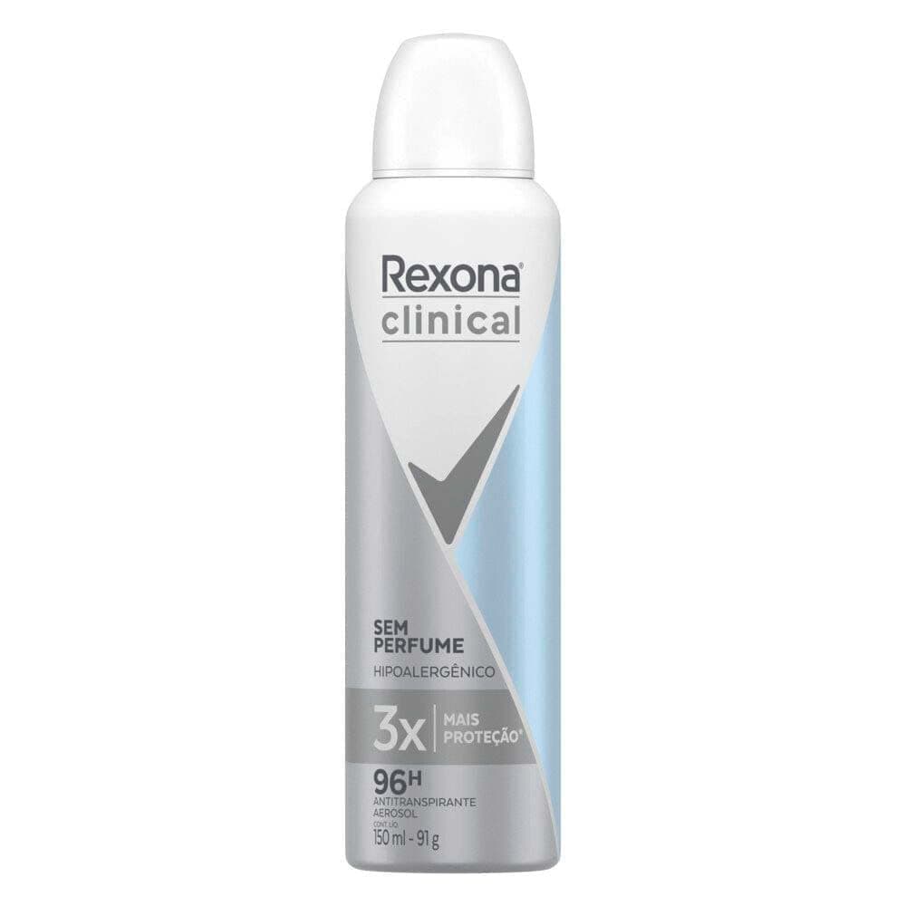 Rexona Clinical Sin Perfume Unisex en Aerosol, 96 h de protección 150ml