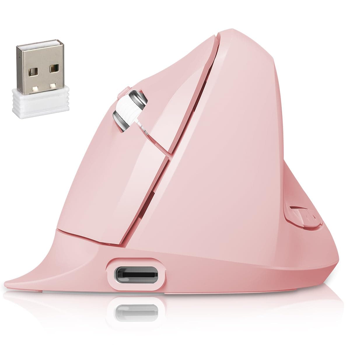 DQST Ratón Vertical Ergonómico Inalambrico Recargable -3 Niveles dpi