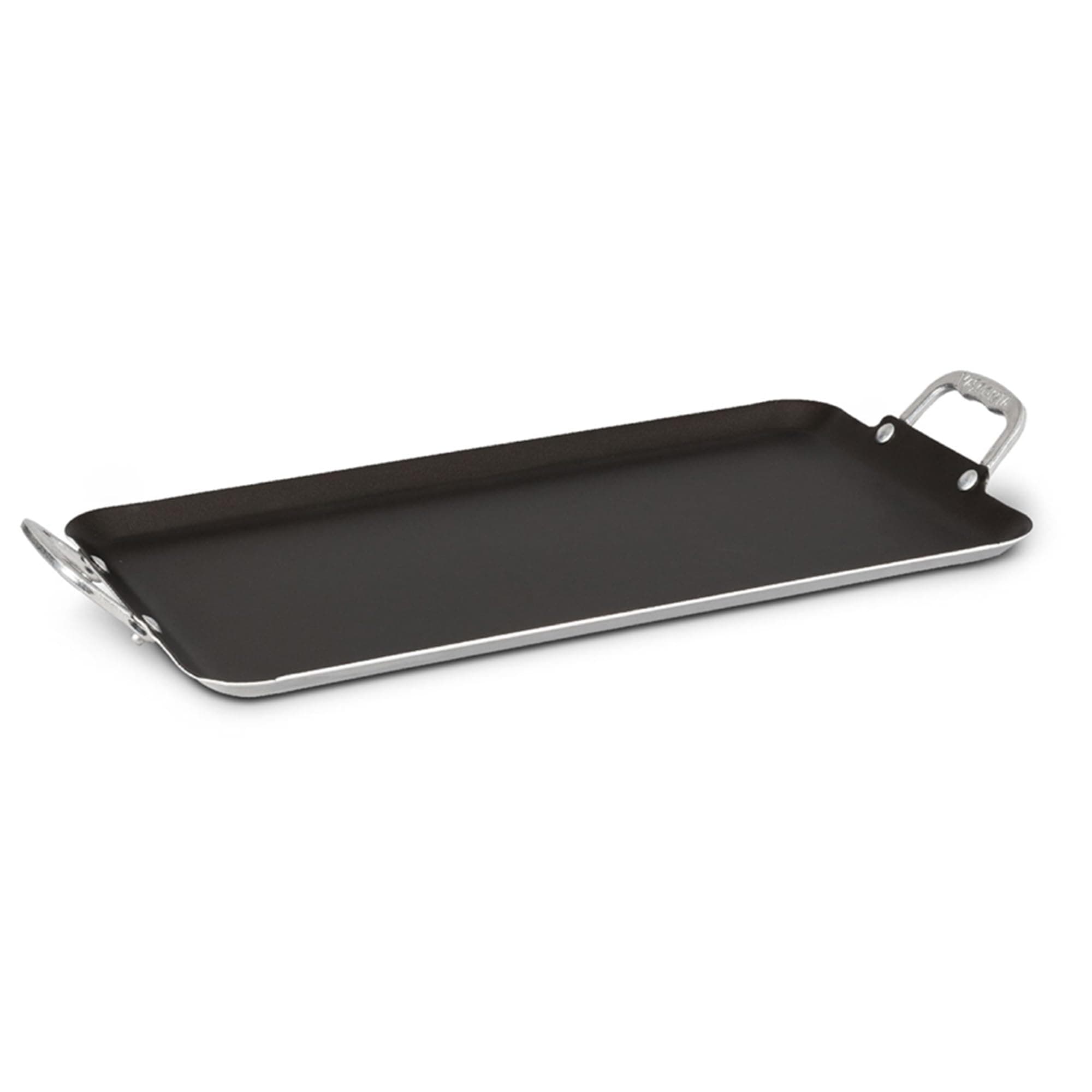 Vasconia | Plancha Doble Lisa Esencial Aluminio Antiadherente Negro 54x29cm