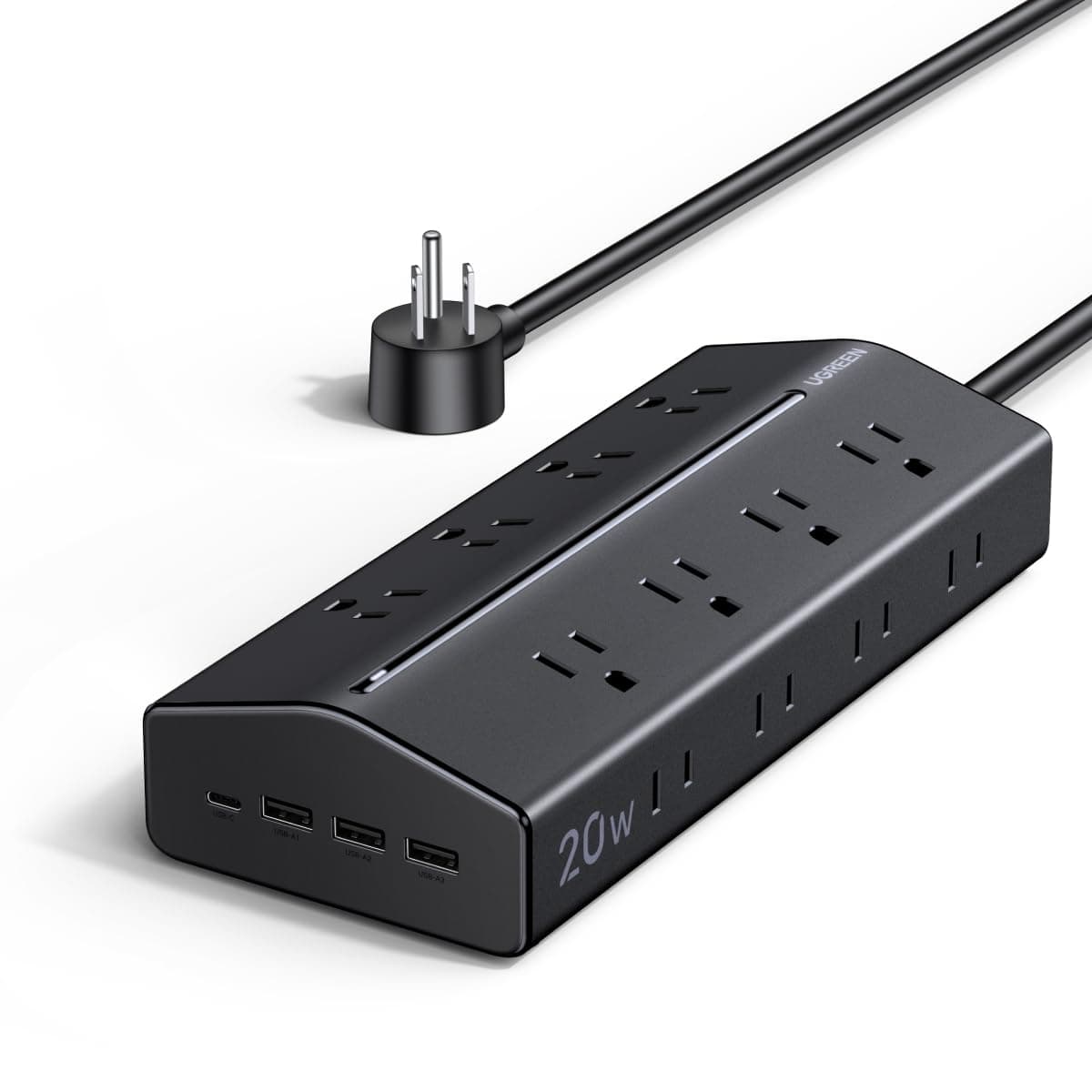 UGREEN 20 en 1 Regleta Multicontacto Trapezoidal con 1 PD 20W USB C