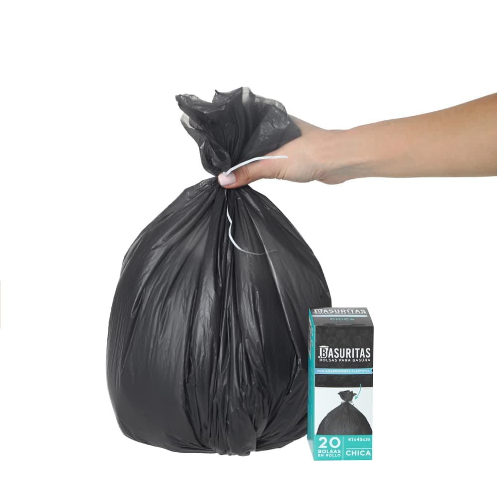 Basuritas | 200 Bolsas de Basura Chicas de 41 x 45 cm (Pack 10x20)