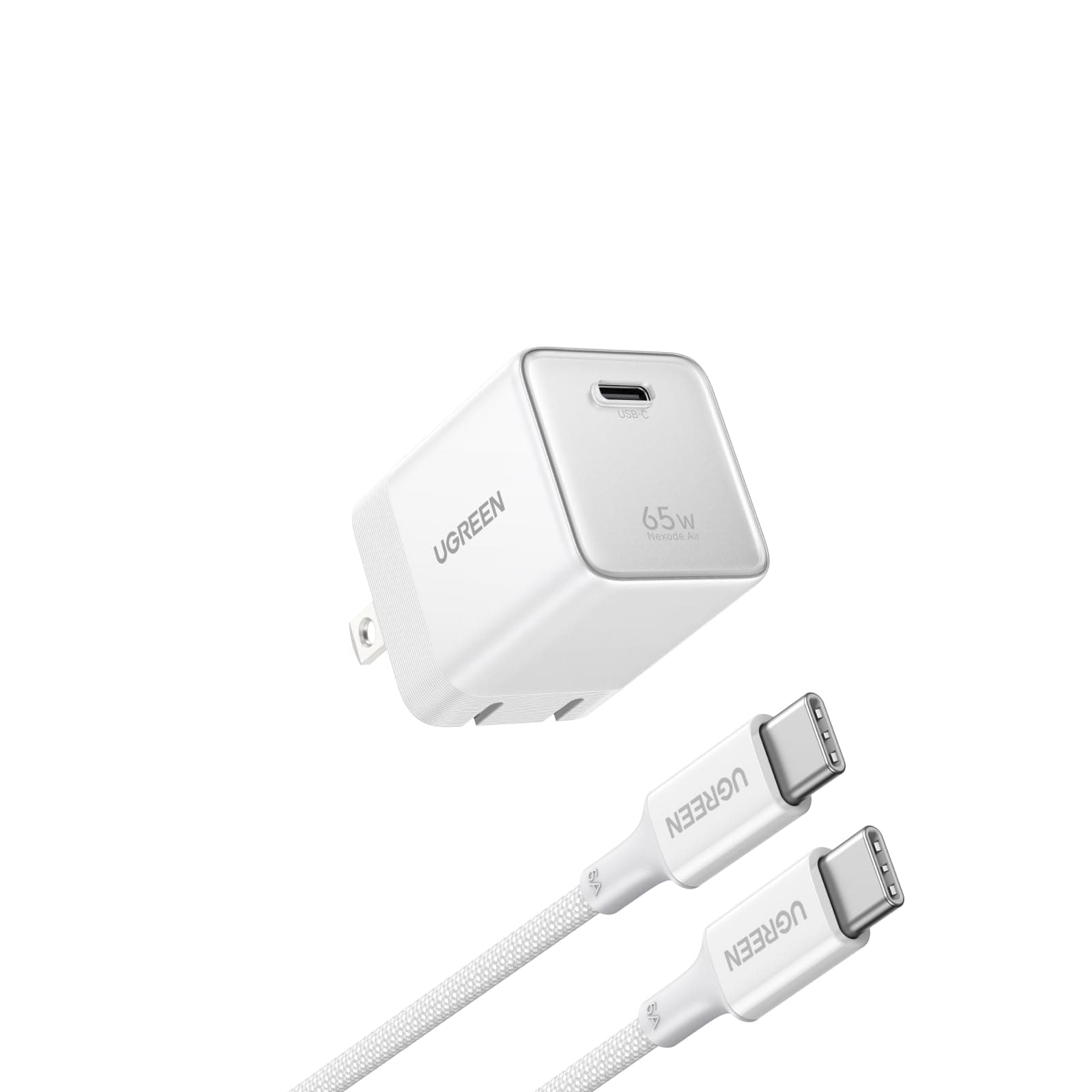 UGREEN Nexode Air 65W Cargador Tipo C con 100W Cable USB C Carga Rápida