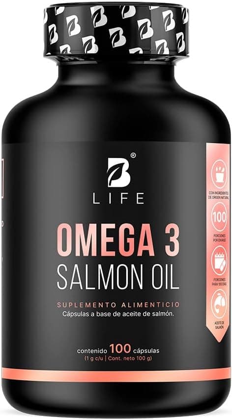 B Life Omega 3 | Aceite Puro de Salmón | 100 Cápsulas con 1000 mg por porción | EPA y DHA
