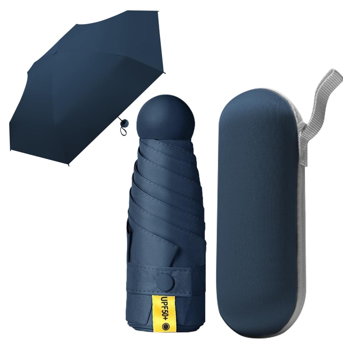 MXCOCO Paraguas de Bolsillo para Lluvia y Sol, Mini Sombrilla Plegable