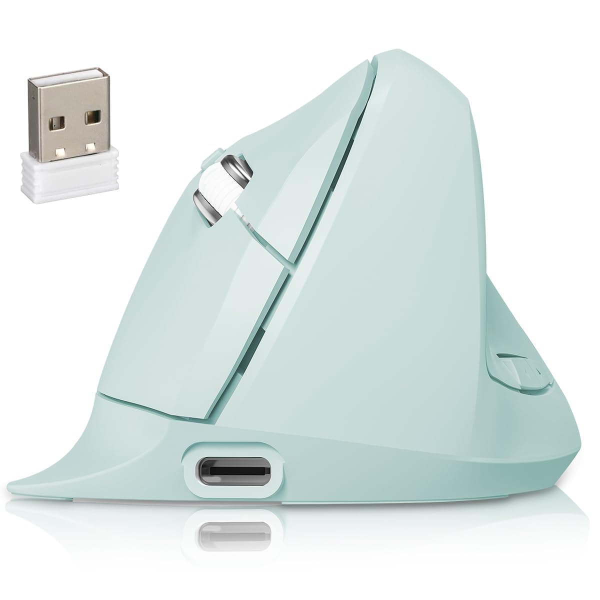 DQST Ratón Vertical Ergonómico Inalambrico Recargable -3 Niveles dpi