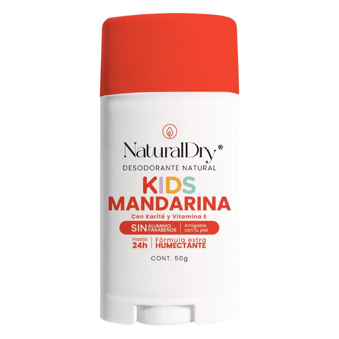 NaturalDry Kids - Desodorante infantil unisex Natural para niños y niñas - Sin aluminio - Sin