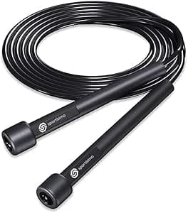Sportisimo - Cuerda para saltar - 3 m ajustable - Mango ergonómico antideslizante y cable PVC
