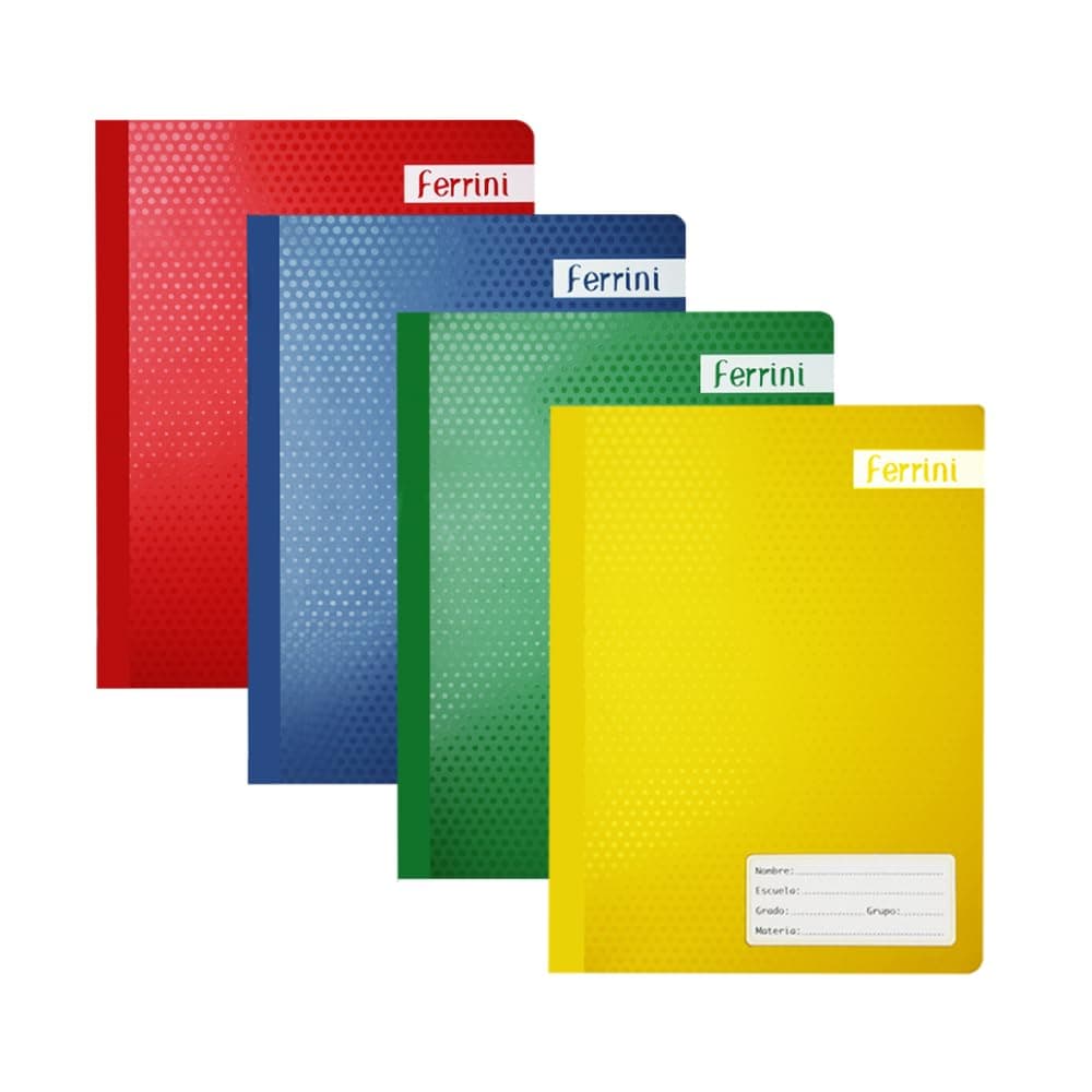 Ferrini | Cuadernos Cosidos Tamaño Profesional UNICOLOR | Libreta 100hojas | Pasta Semi Rigida
