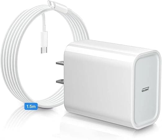 25W Cargador Carga Rapida con Cable 1.5M,Compatible con iPhone 14/13/12/11/Pro MAX/iPhone X/XS/XR/8, Cargador iPad