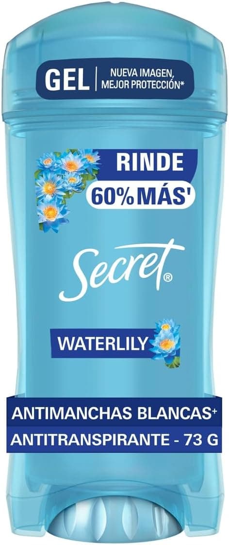 Secret, Antitranspirante Mujer, Gel Invisible, Aroma a Waterliliy 73g