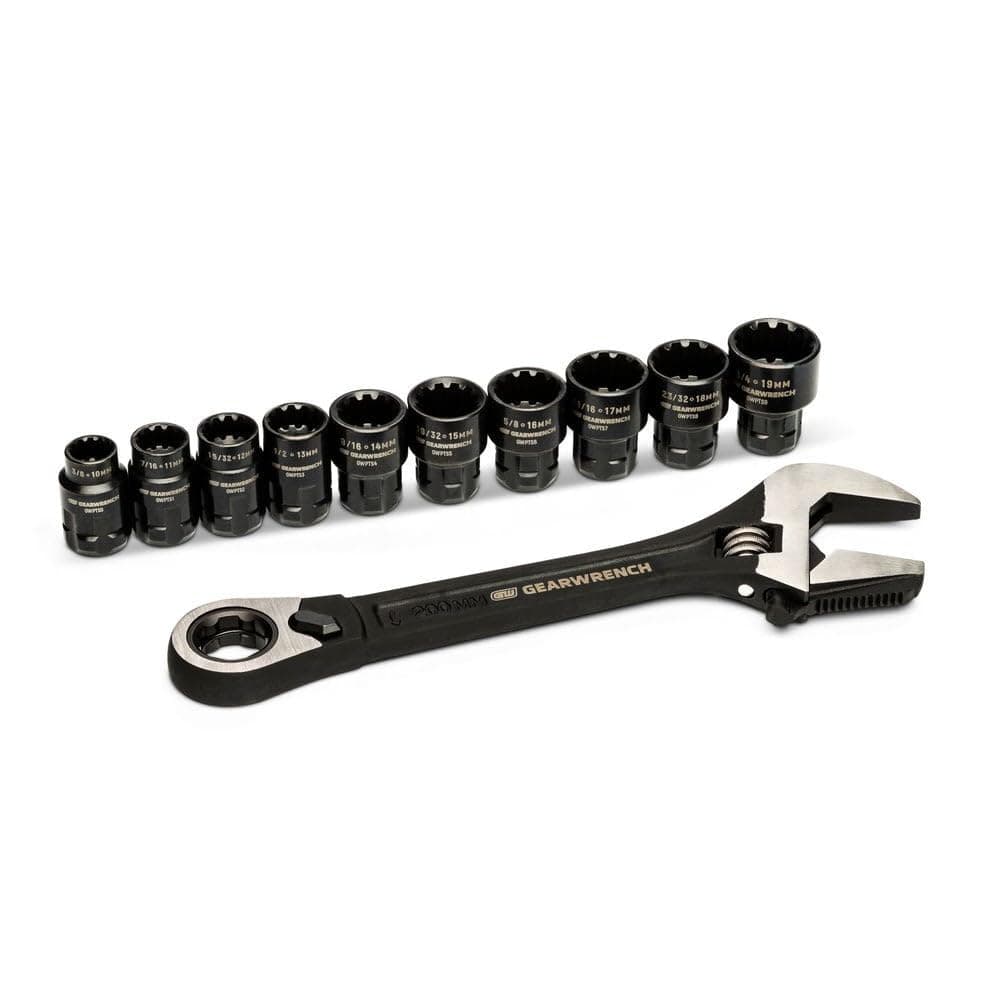 GEARWRENCH - Juego de llaves ajustables de paso a través de 11 piezas