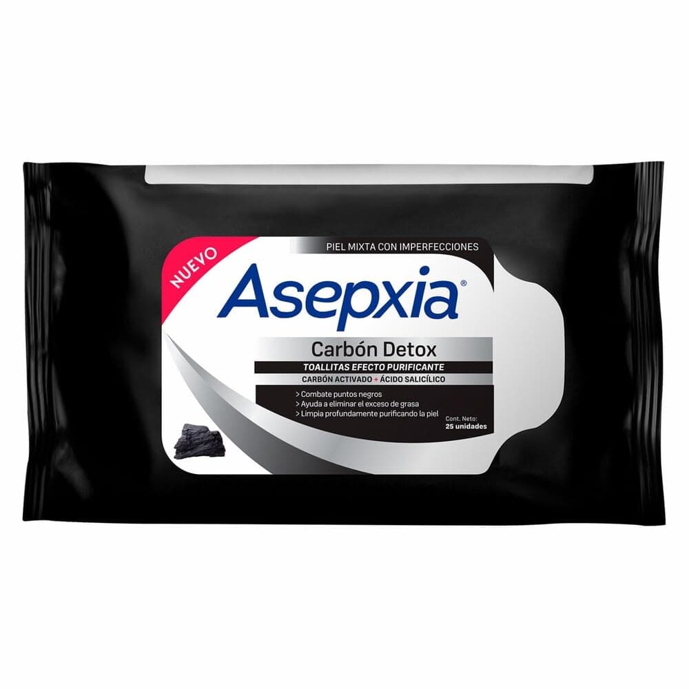 ASEPXIA - Carbón Detox Toallitas. Efecto purificante