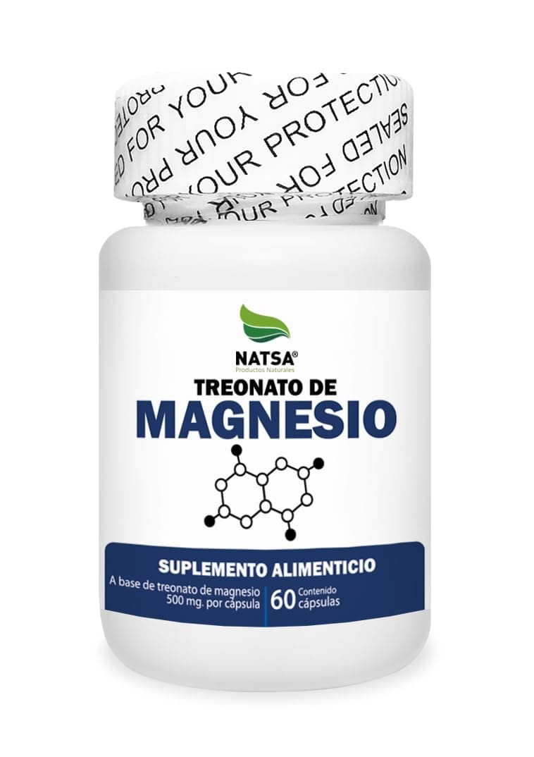 NATSA Treonato de Magnesio 60 Cápsulas 500 mg de Treonato