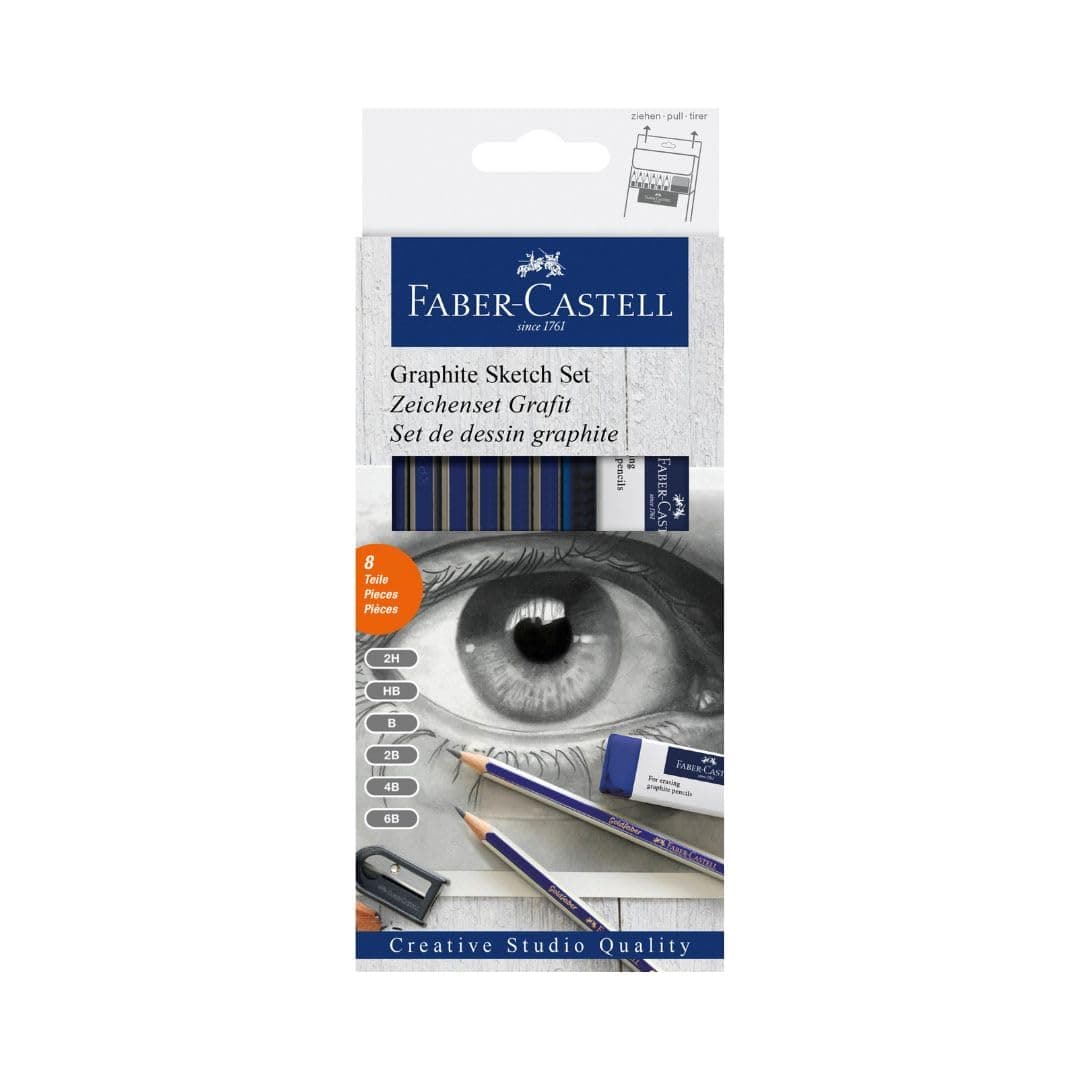 Faber-Castell Set de 8 piezas de lápices de grafito profesionales (ojo)
