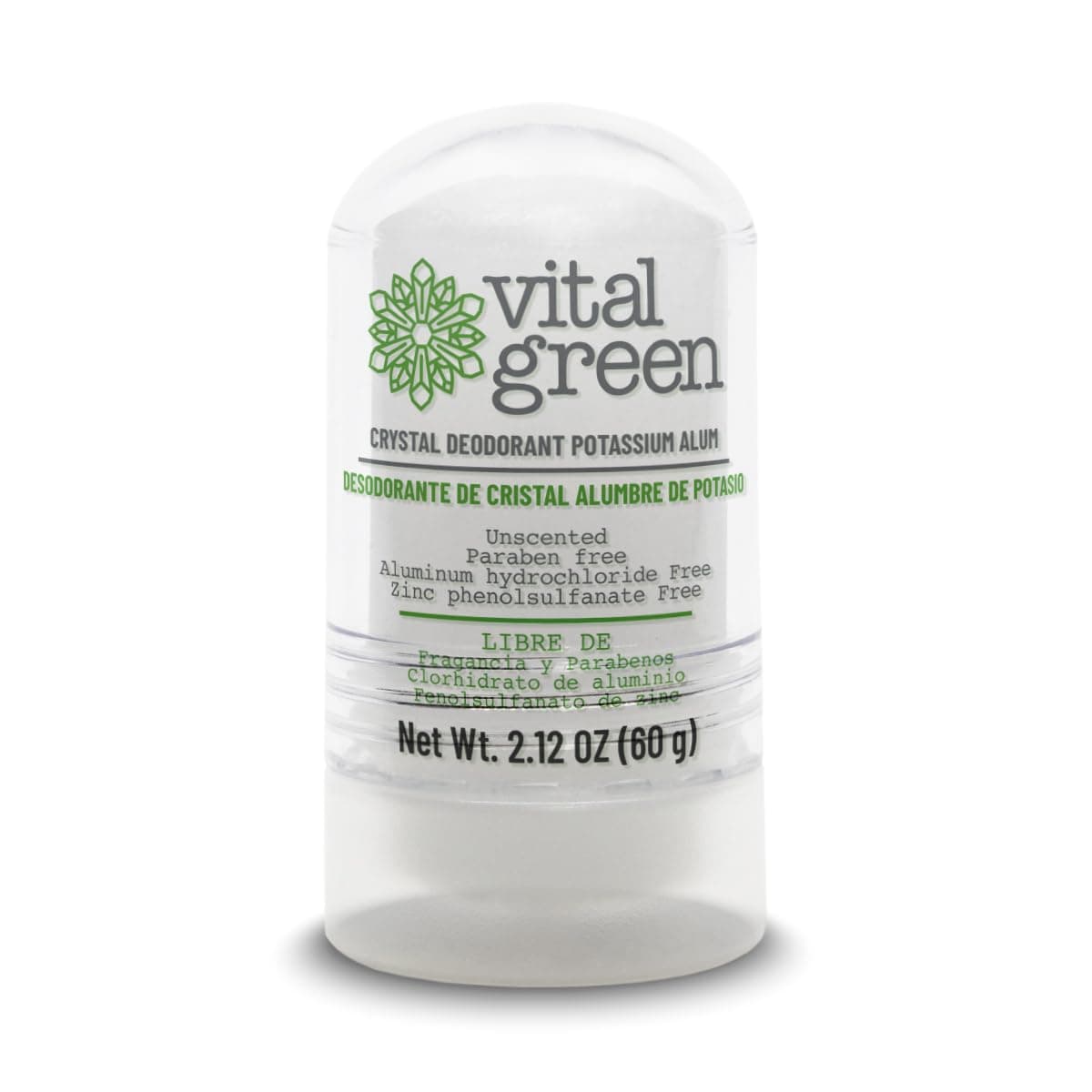 Vital Green Desodorante Natural Tailandes de Piedra Cristal de Alumbre de Potasio