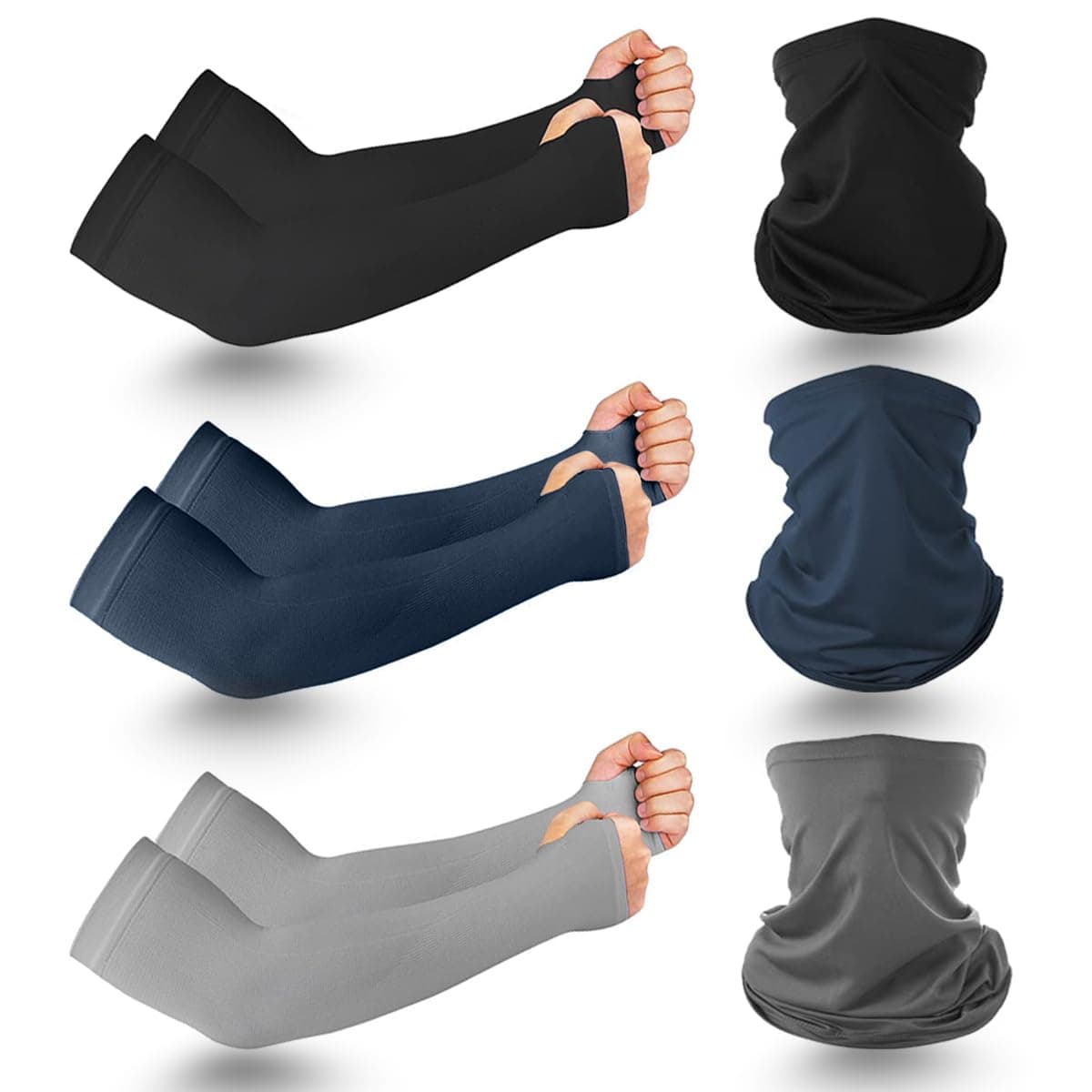 Aokun 3 Paras Mangas para Brazos Bandanas Deportivas para Hombre y Mujer