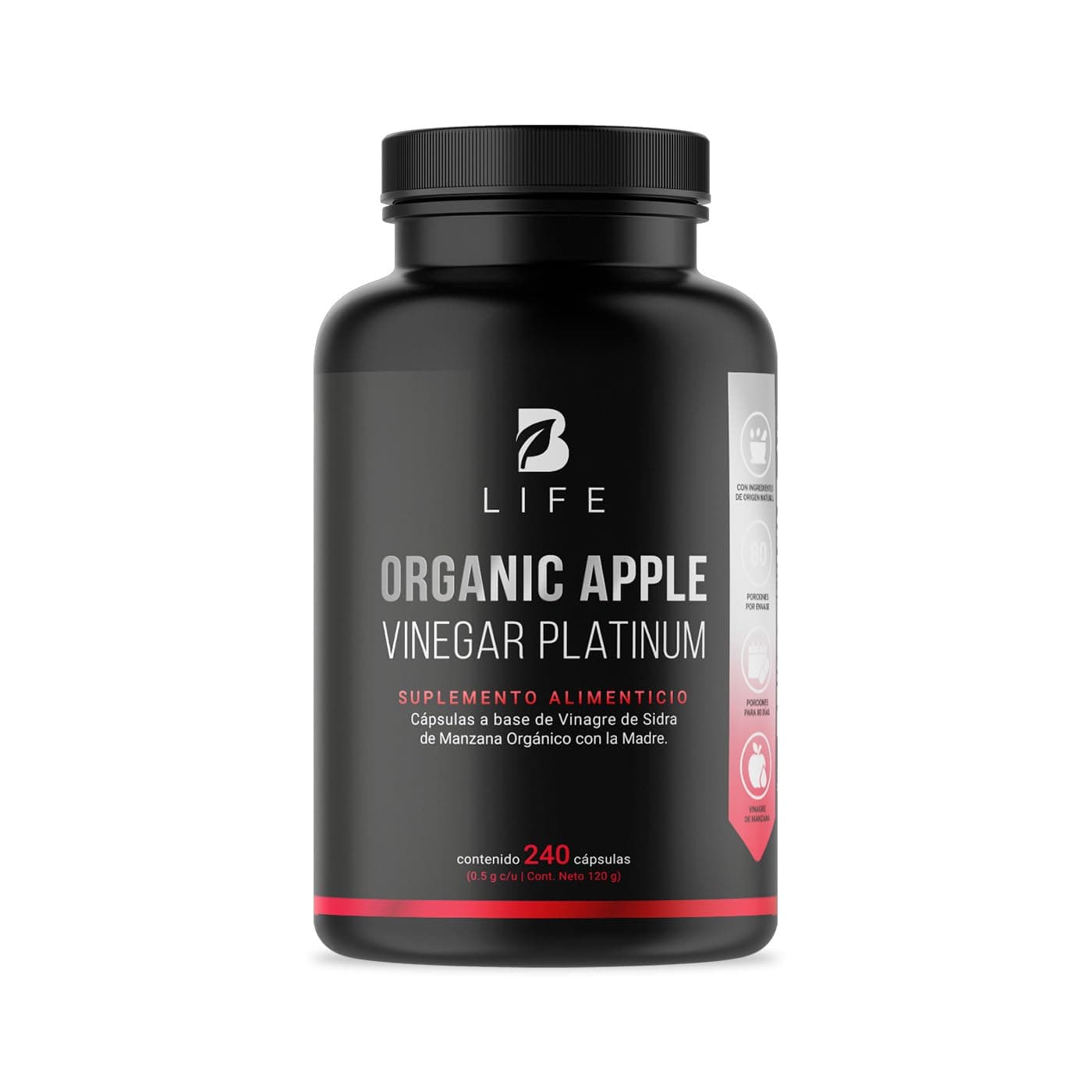 B Life Vinagre de Manzana Orgánico con 240 cápsulas