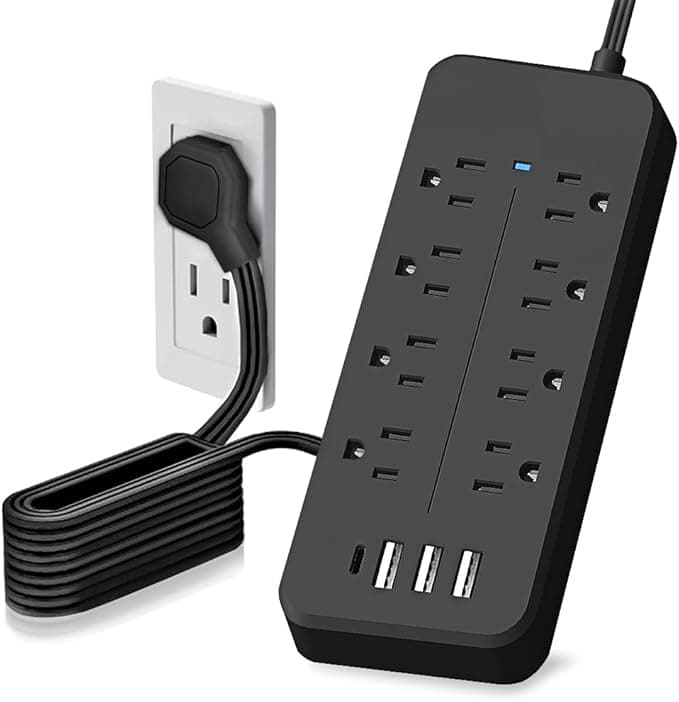 FANDBO 12 en 1 Regleta Multicontacto Extension USB