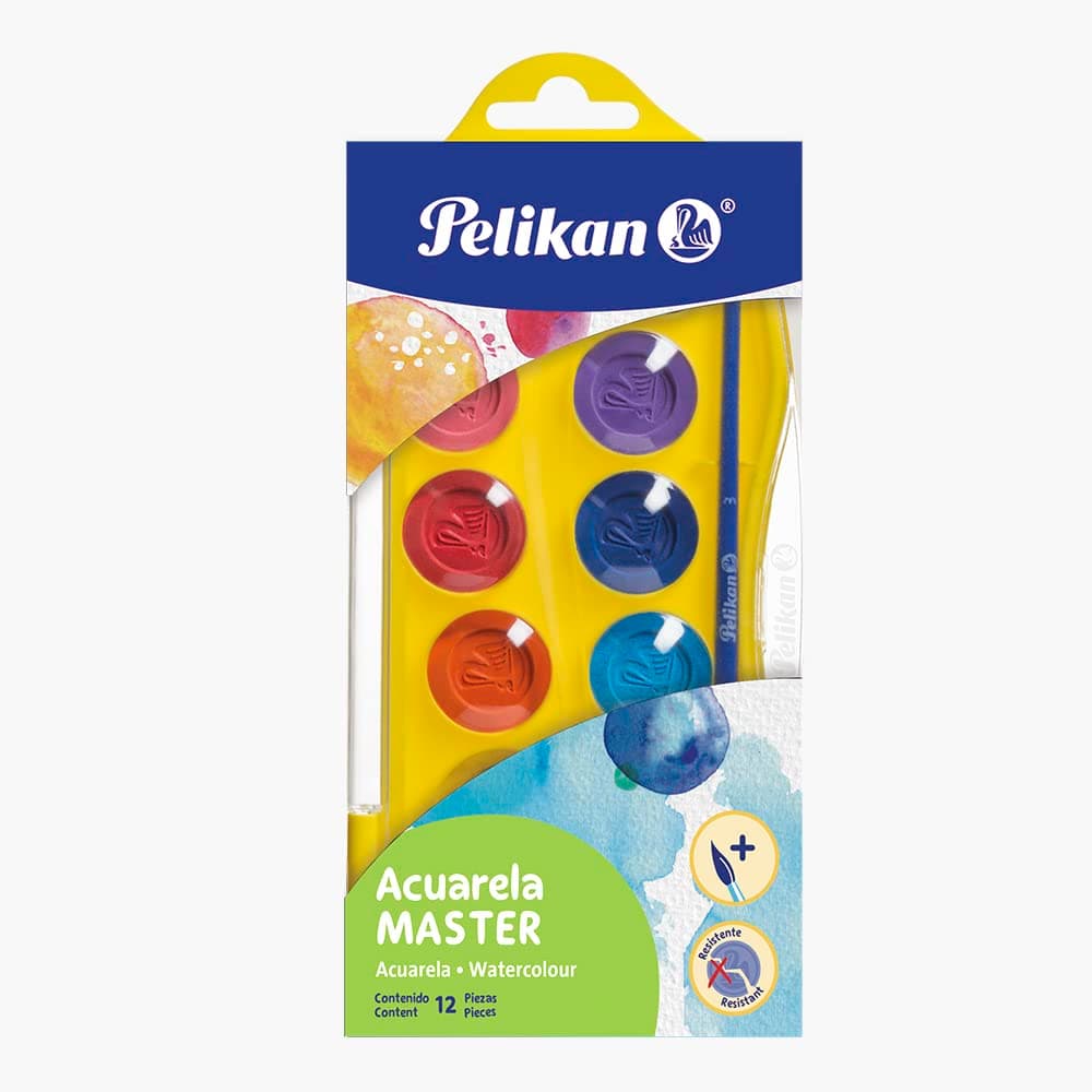 Pelikan 07501201 Acuarela Master 12 Pastillas, Multicolor