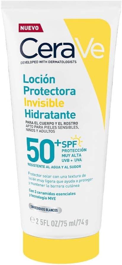 CeraVe Loción Protectora Invisible Hidratante 50FPS protector solar corporal hidratante para todo
