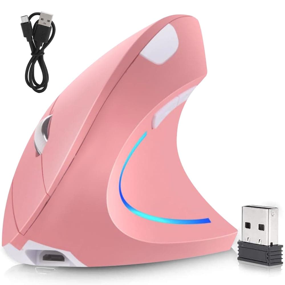 DQST Mouse Inalámbrico Ergonómico Recargable, Mouse Vertical Óptico