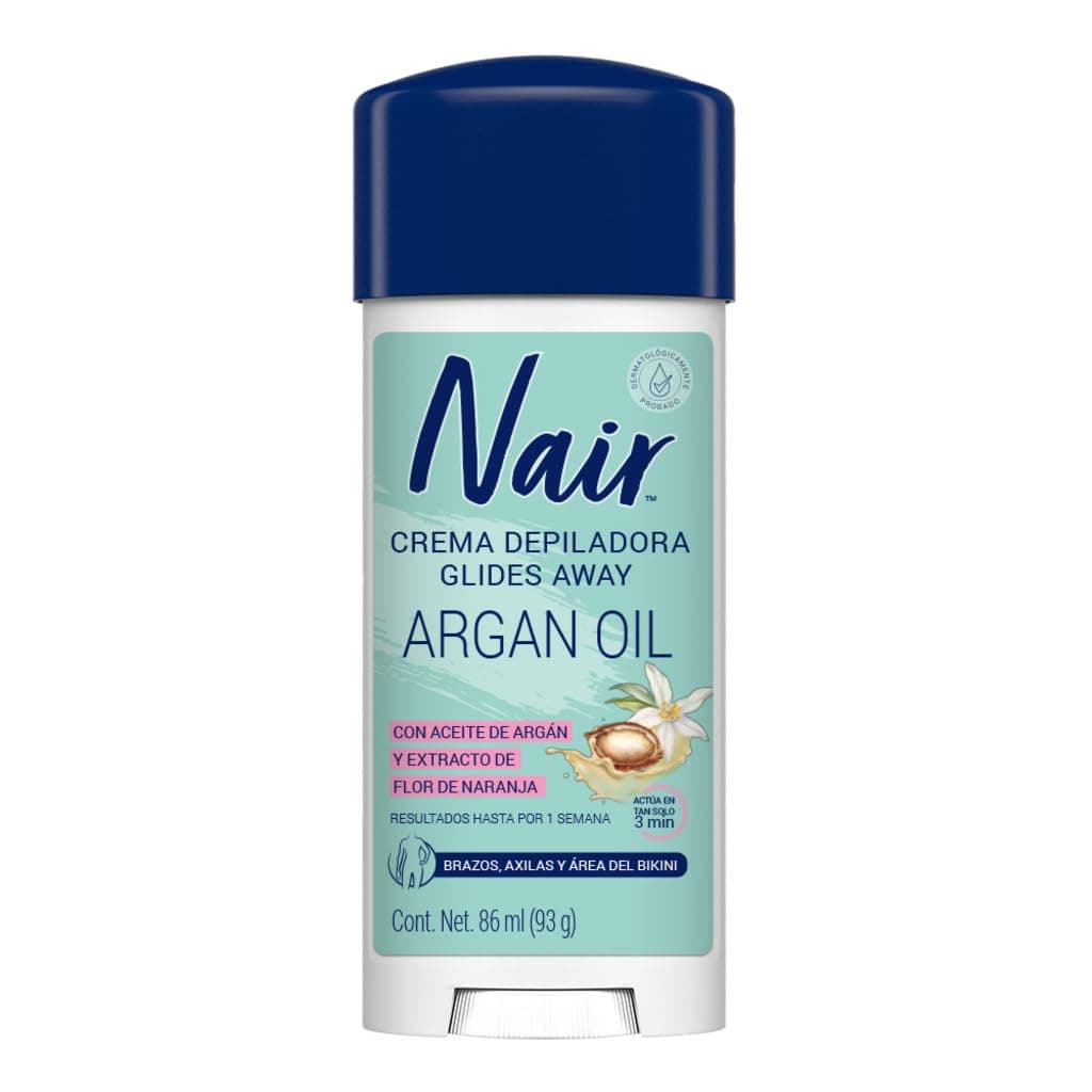 Nair Crema Depiladora Glides Away Argan Oil 86 ml. Probada por Dermatólogos
