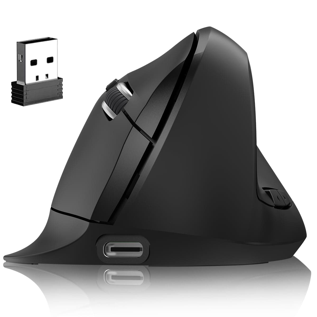 DQST Ratón Vertical Ergonómico Inalambrico Recargable -3 Niveles dpi