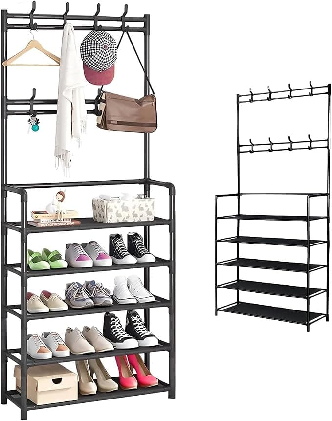 Perchero Raganet Hg097 Zapatera 2 En 1 Organizador Rack Estante
