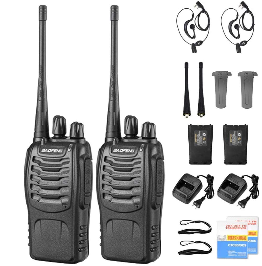 BaoFeng Walkie Talkie 888s Recargable de Largo Alcance a Prueba de Lluvia
