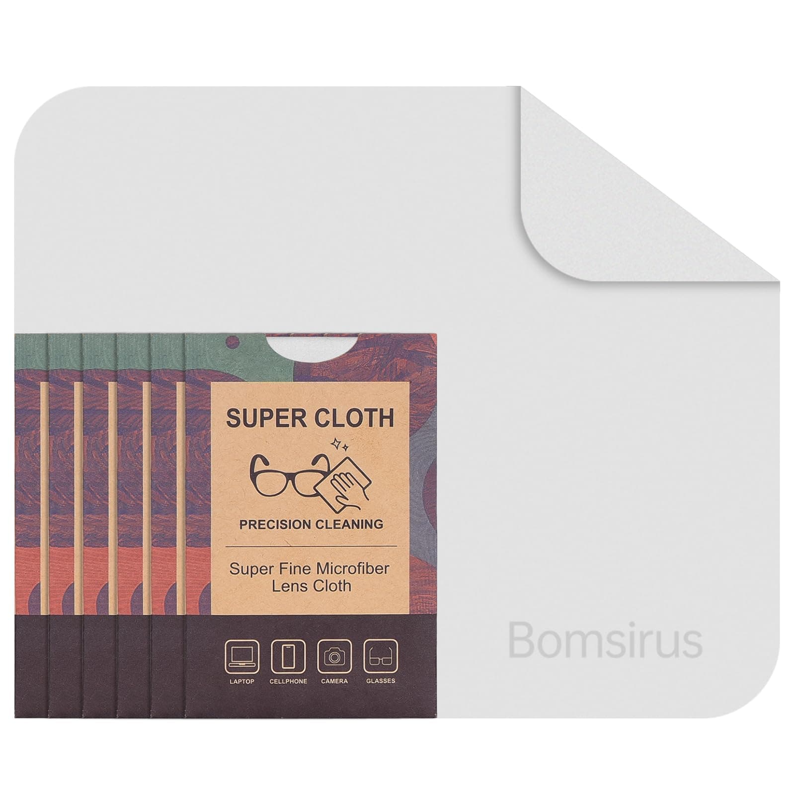 Bomsirus Paños para Limpiar Lentes de Microfibra – Pack de 6 Unidades