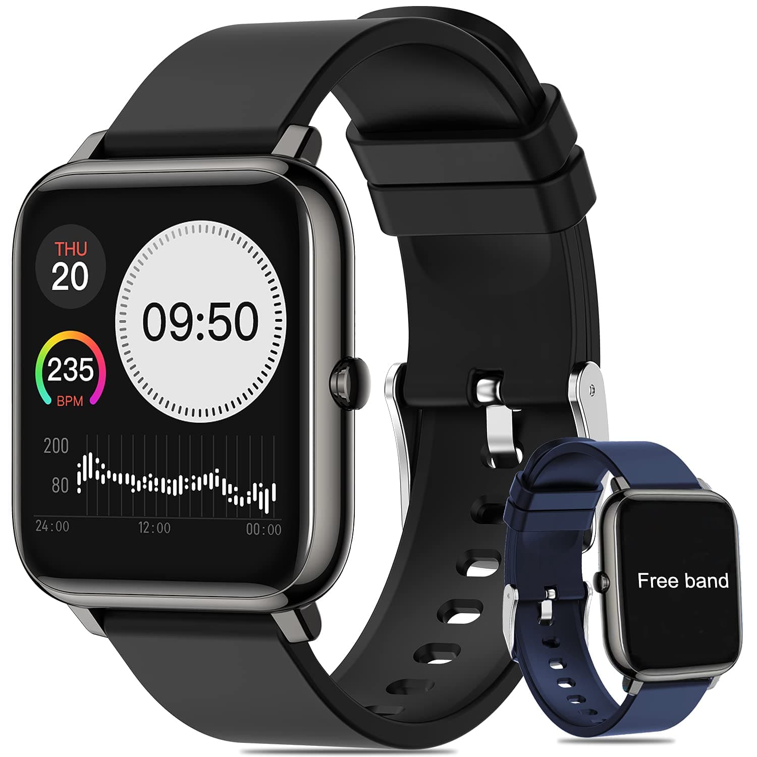 Salandens Smartwatch, Reloj Inteligente Mujer y Hombre Smartwatch Presion Arterial Monitor Pulser