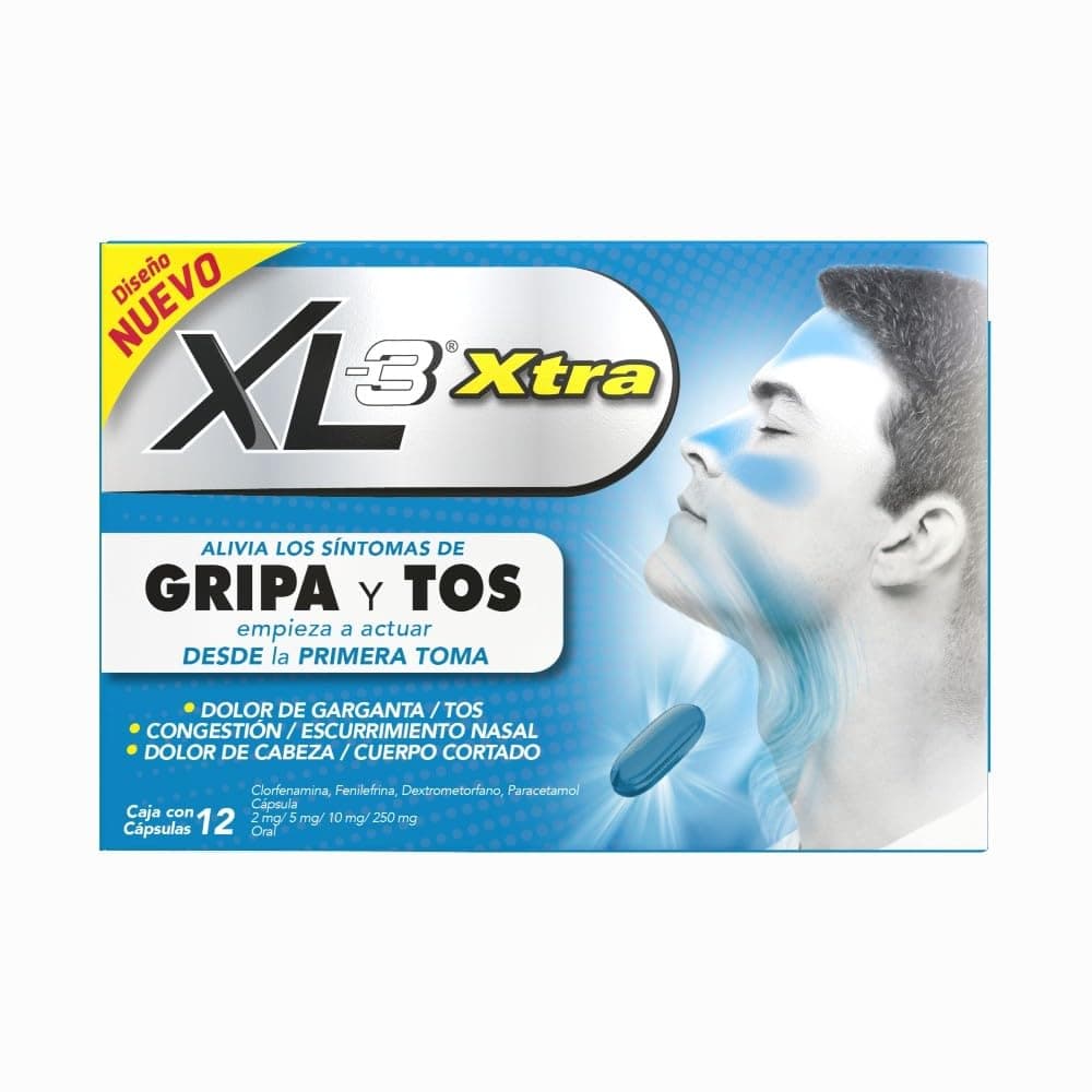 XL-3 XTRA - Para gripe y tos. Alivia síntomas como tos