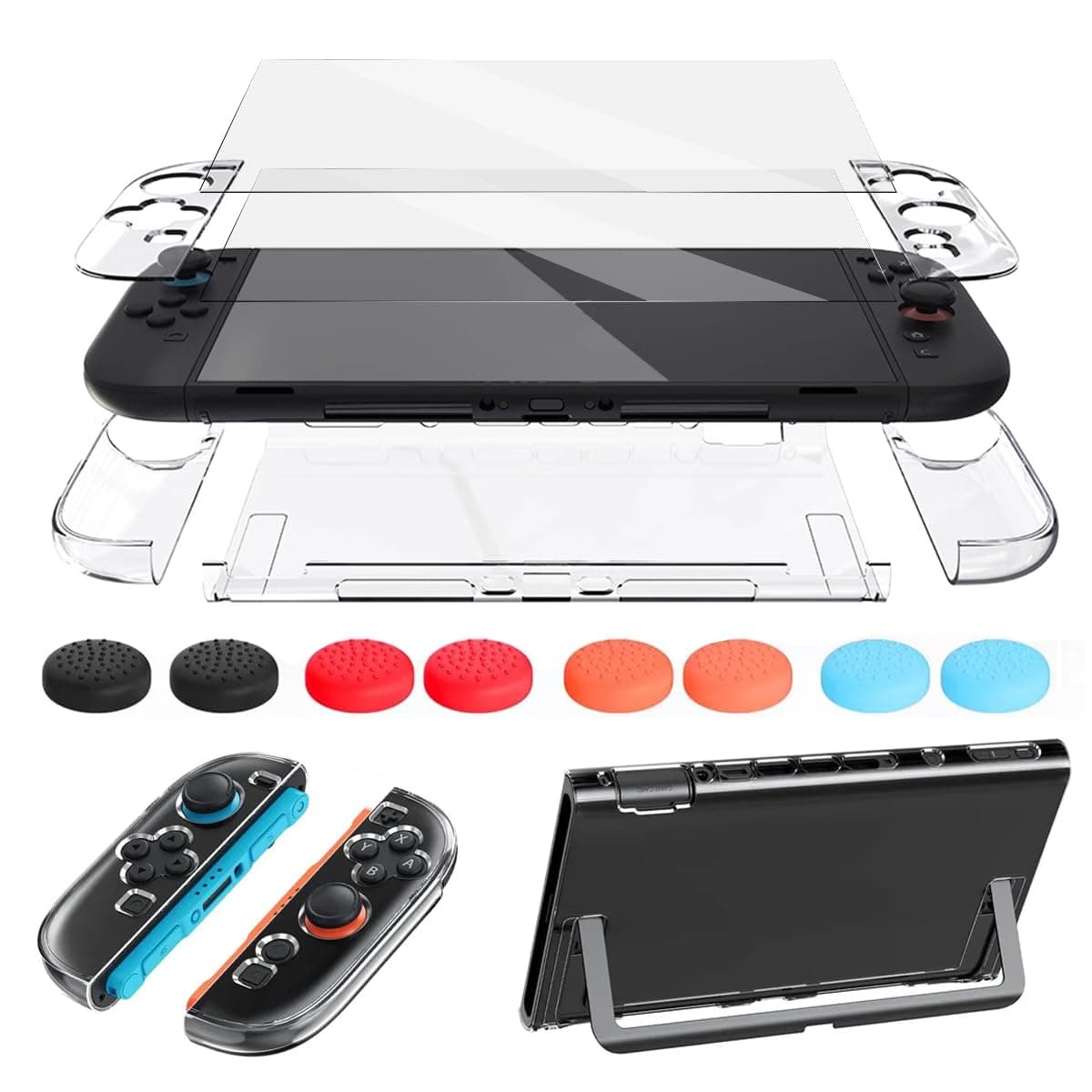 NIAWEA Funda para Nintendo Switch 2 (2025),Incluir Funda Protectora Transparente+2 Micas+4 Pares