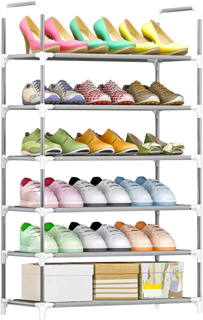 Raganet, Zapatera Plegable para 18 Pares, Organizador de Zapatos, 6 Niveles Ajustables