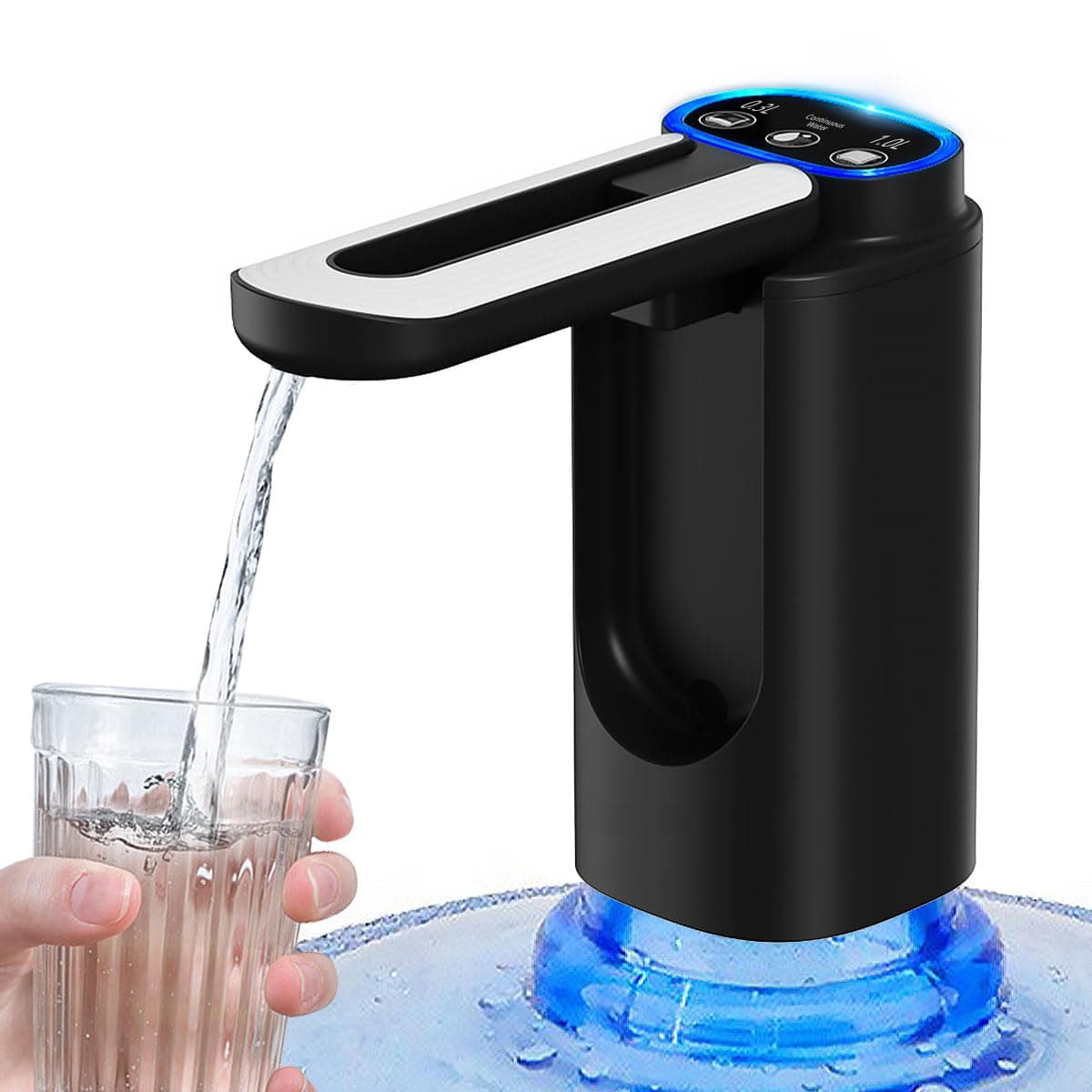 MXHIGO Dispensador de Agua Garrafón Plegable con 3 Modos y Luz LED