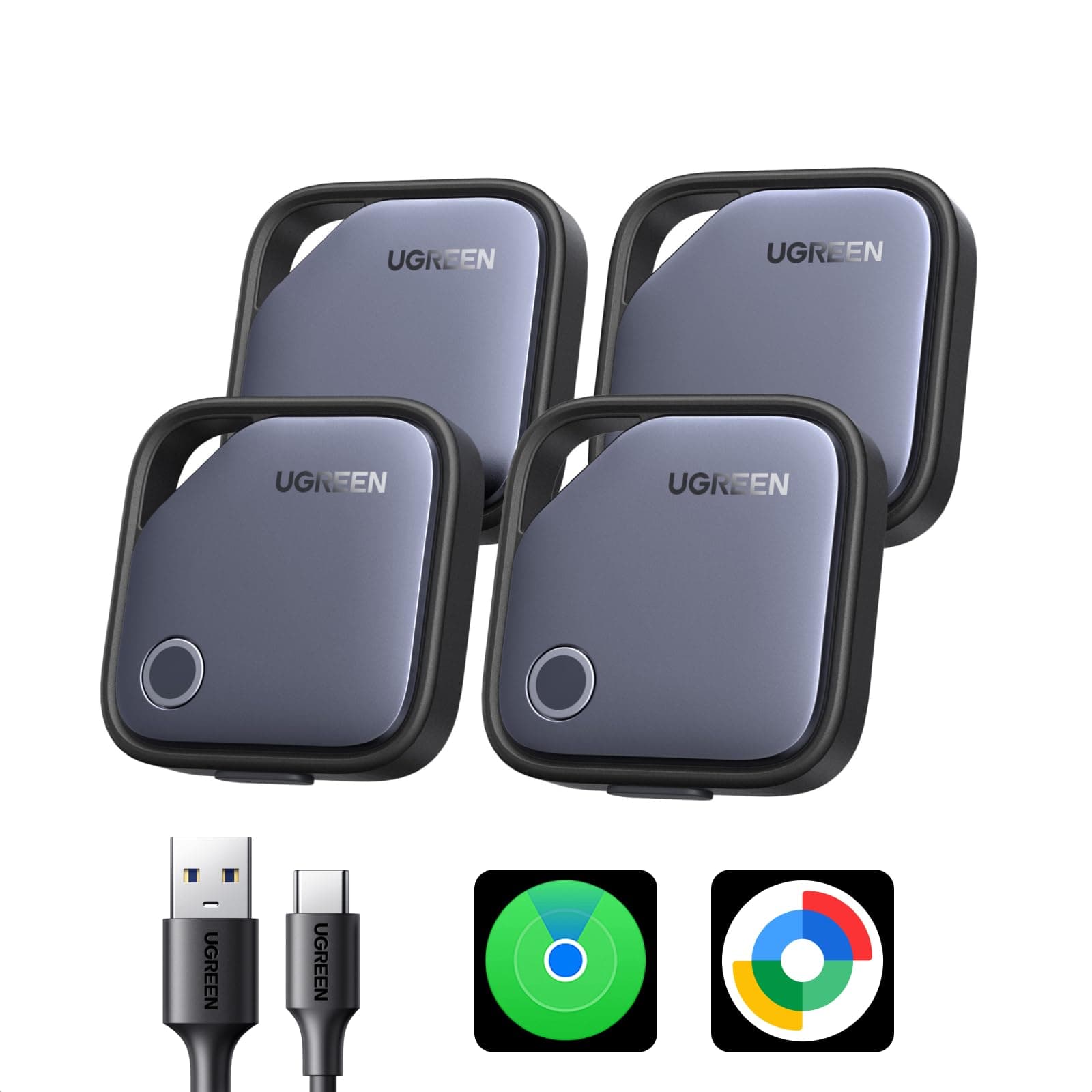 UGREEN FineTrack Duo Smart Finder Recargable 4Pack (iOS o Android)