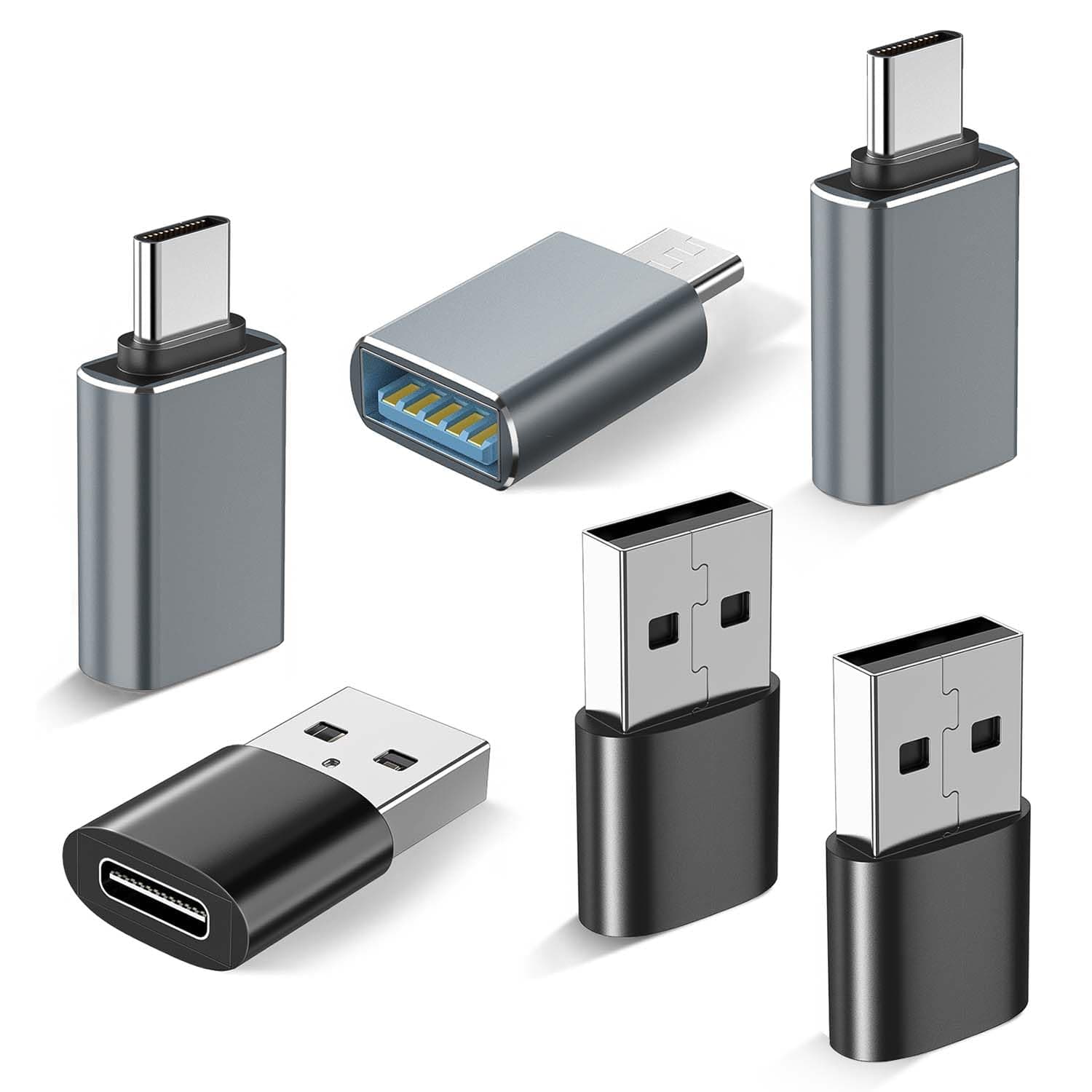 3 Unidades Adaptador USB C a USB 3.0 + 3 Unidades Adaptador USB a USB C