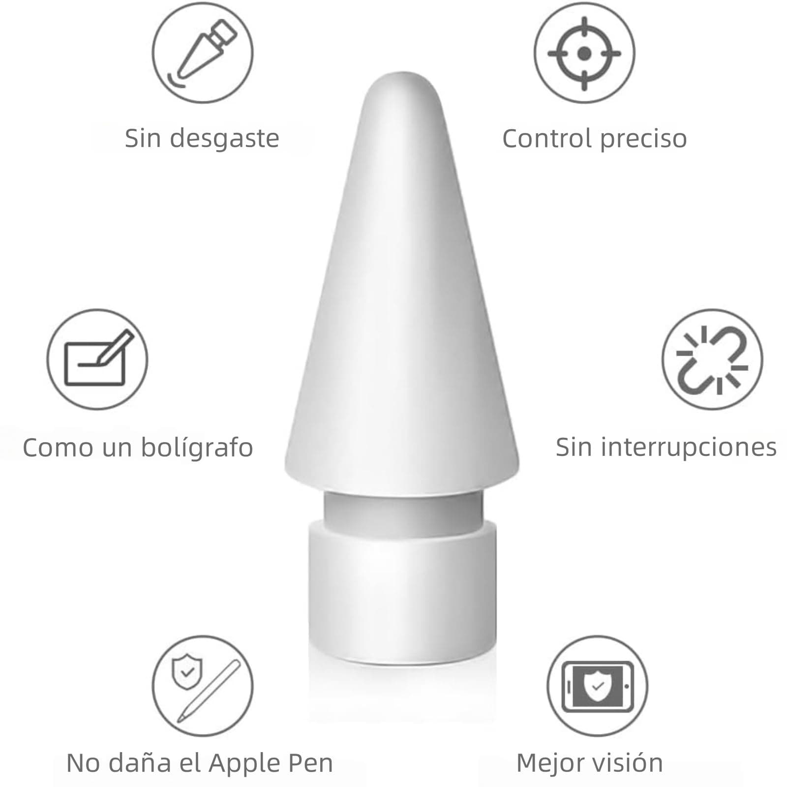 Puntas de Pencil para iPad, 6PCS Punta de Repuesto Resistentes Al Desgaste