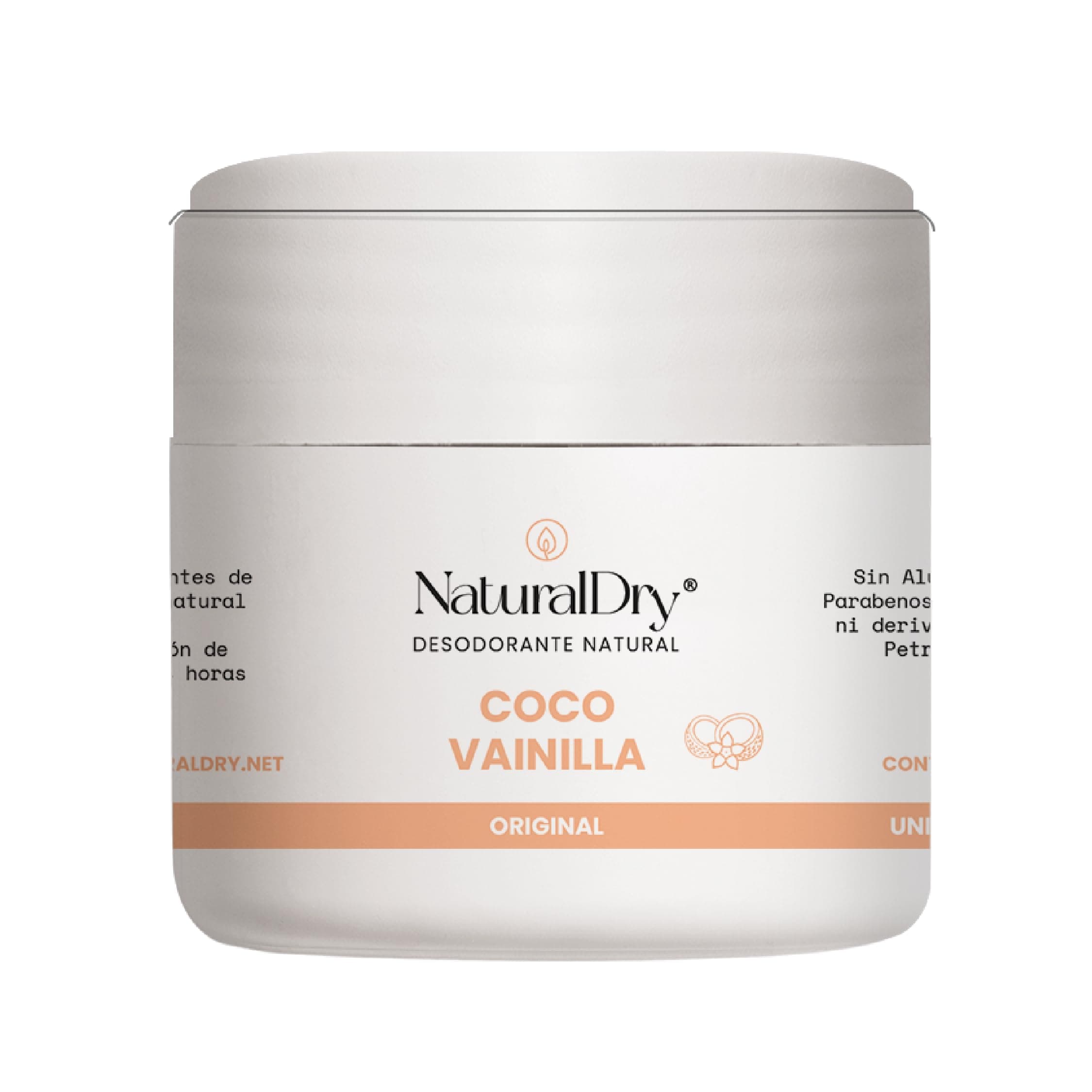 NaturalDry - Desodorante Natural Coco Vainilla 60 gramos