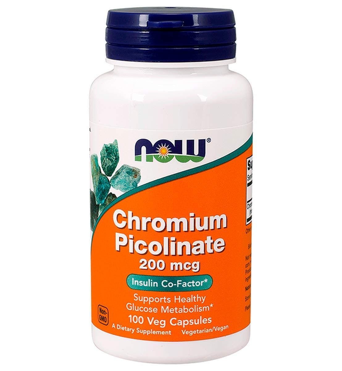 Now foods | Chromium Picolinate 200 mcg 100 Veg Capsules | Picolinato de cromo 200 mcg 100 Cápsulas